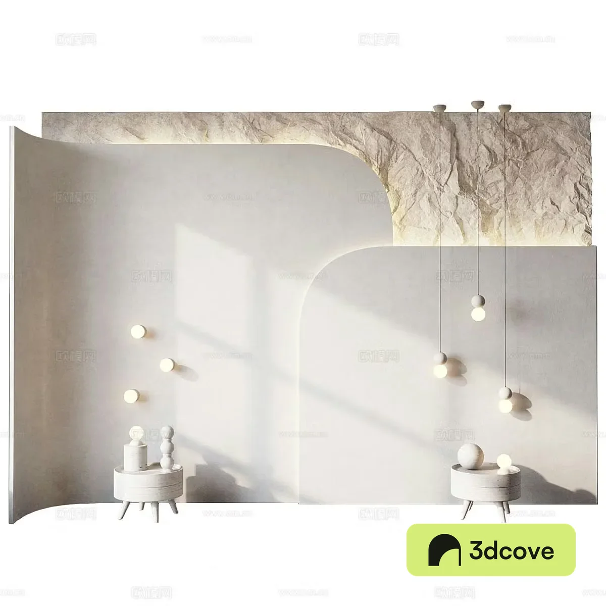 New Chinese style wabisa bedside background wall