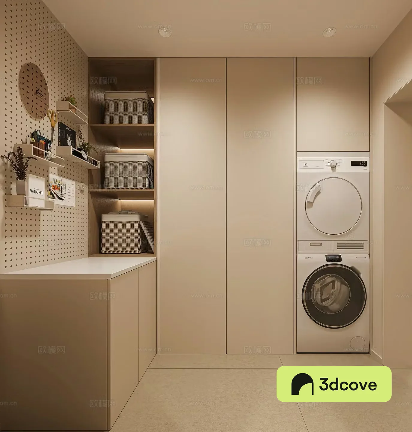 Creamy air laundry room