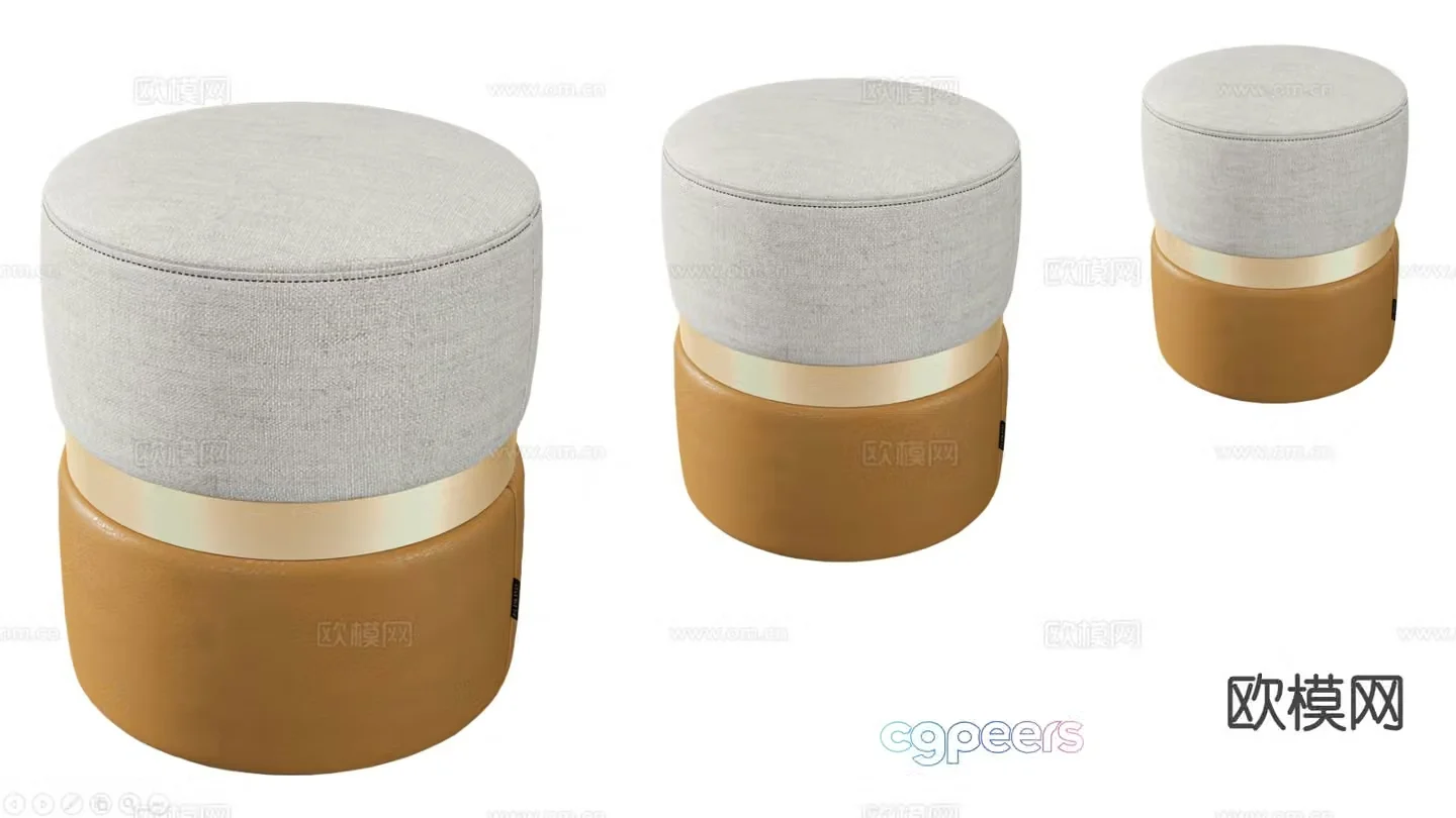 European low stool 3D model