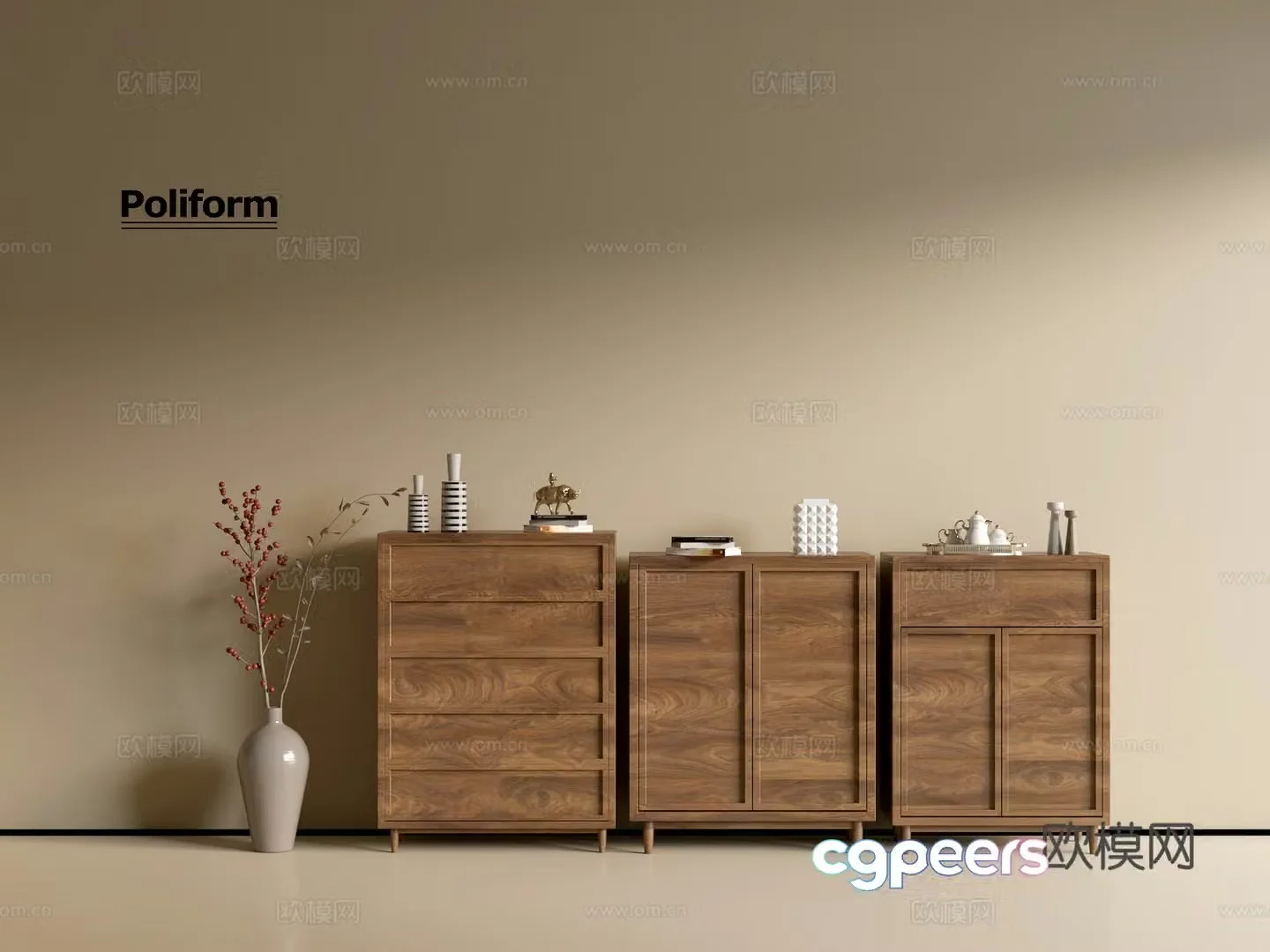Modern wood grain cabinet ins wind minimalist wind cabinet whole cabinet sideboard balcony cabinet storage 3D model