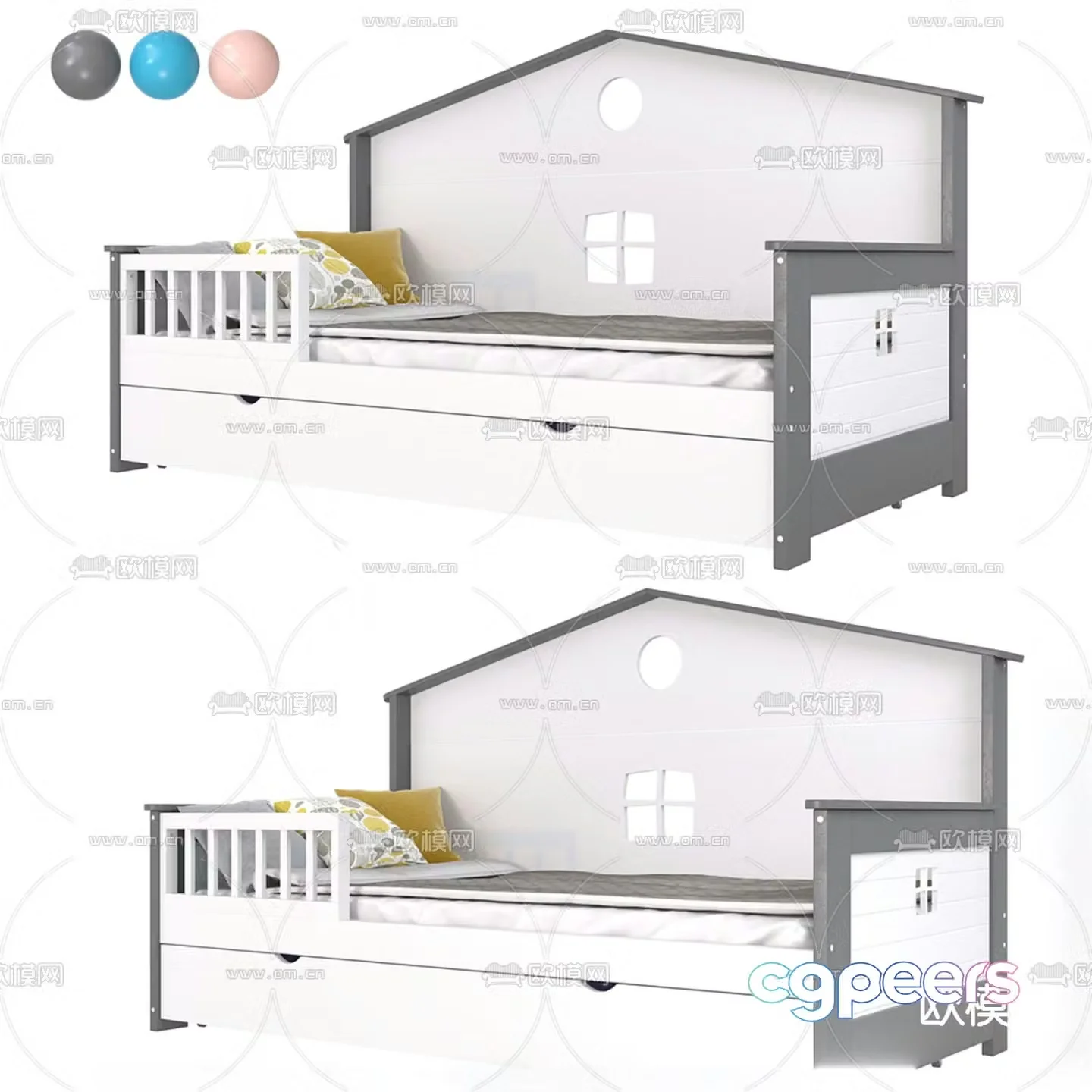 Modern children’s bed child’s bed 3d model