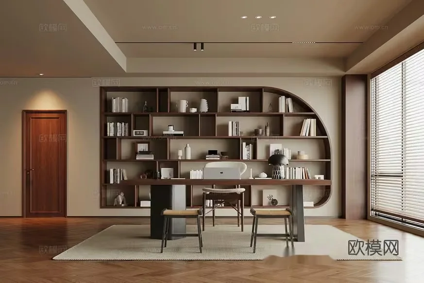 A Modern Office Space 3D Model – 12670 – VRAY Render
