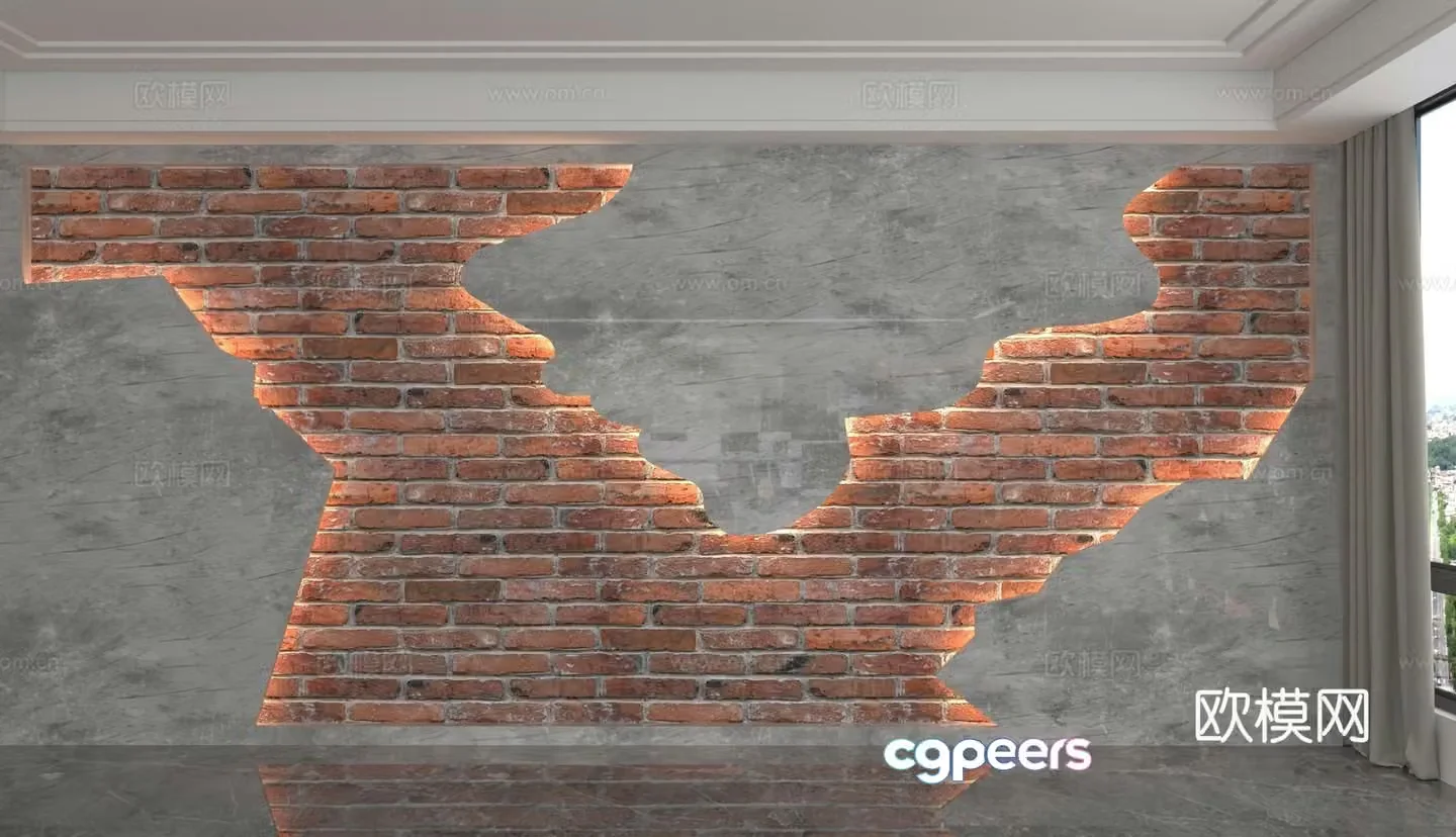 Modern background wall 3d model