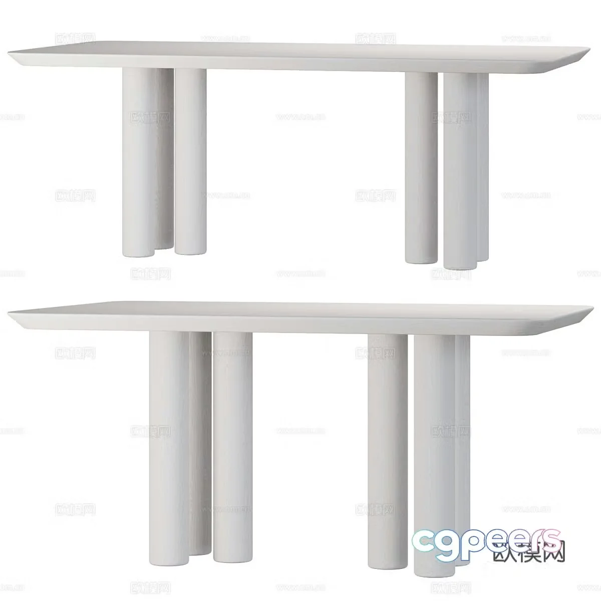 Nordic simple dining table 3D model