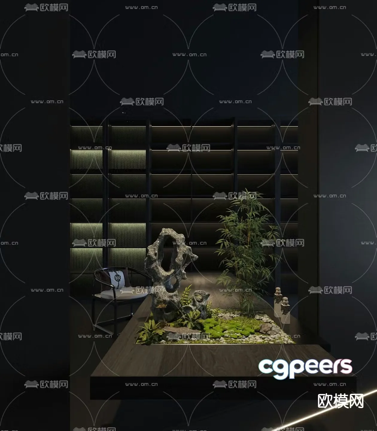 Desktop landscaping rockery sketch 3D model