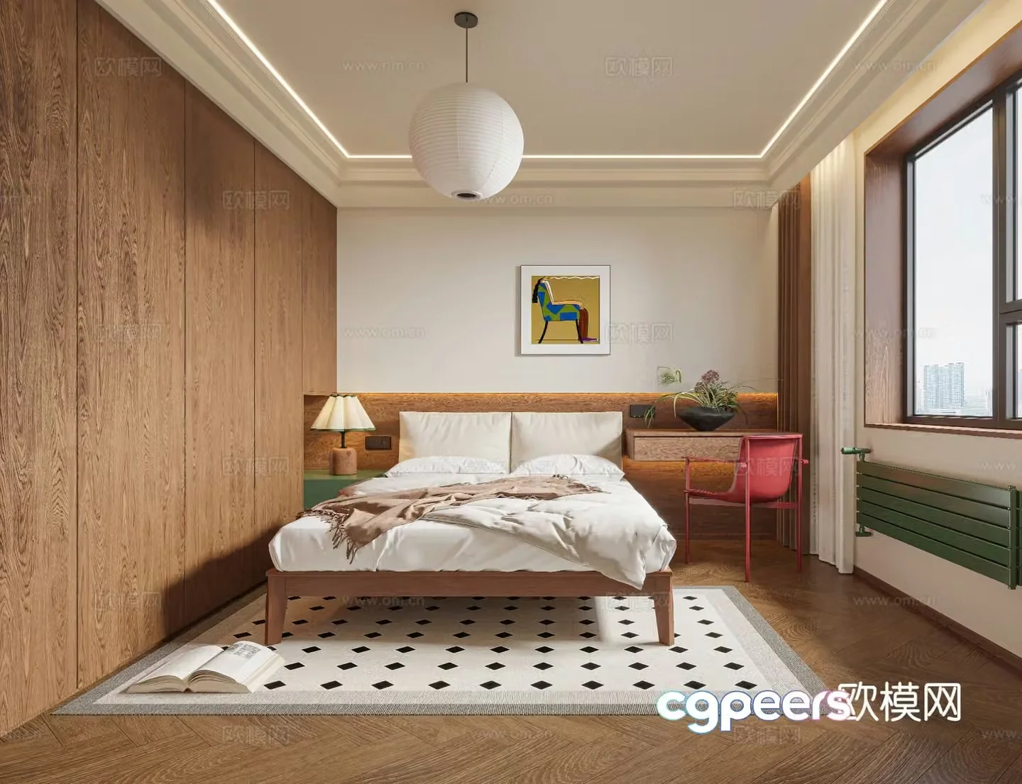 Nordic Bedroom Second Bedroom 3D model