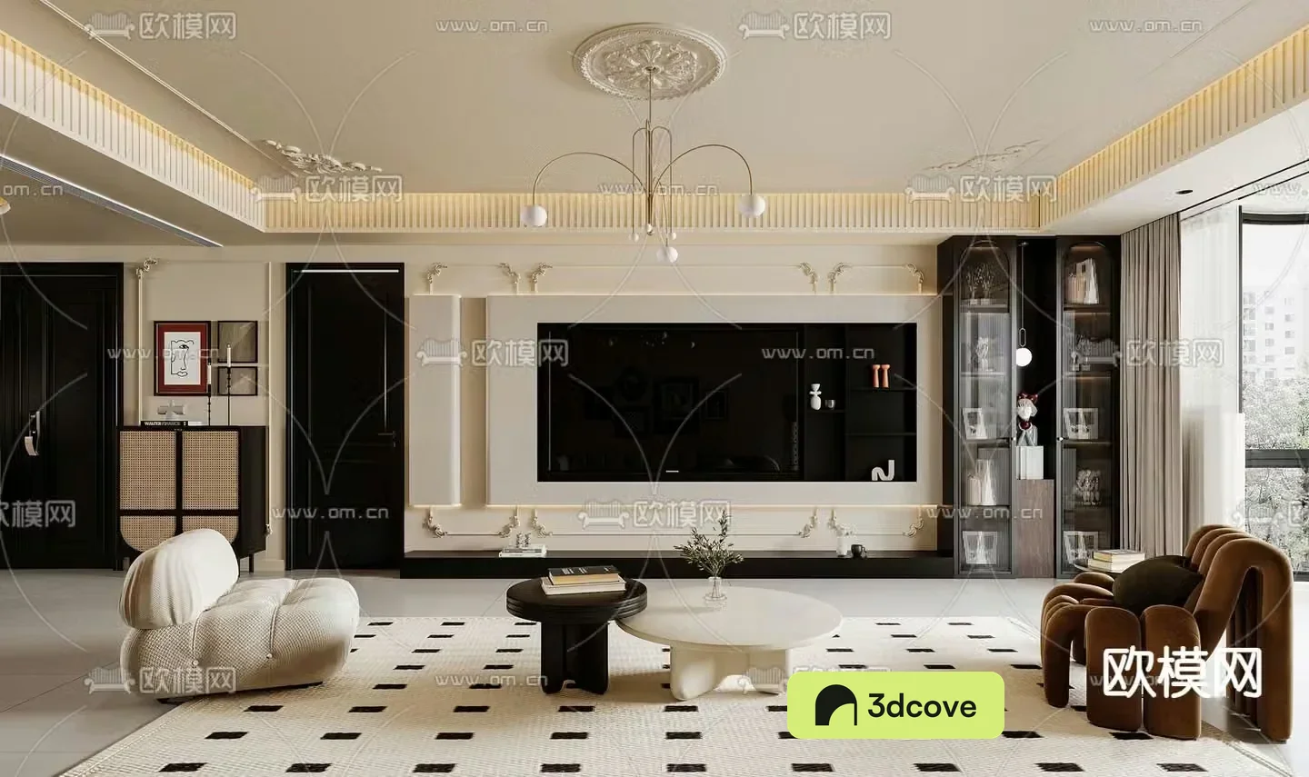 French living and dining room