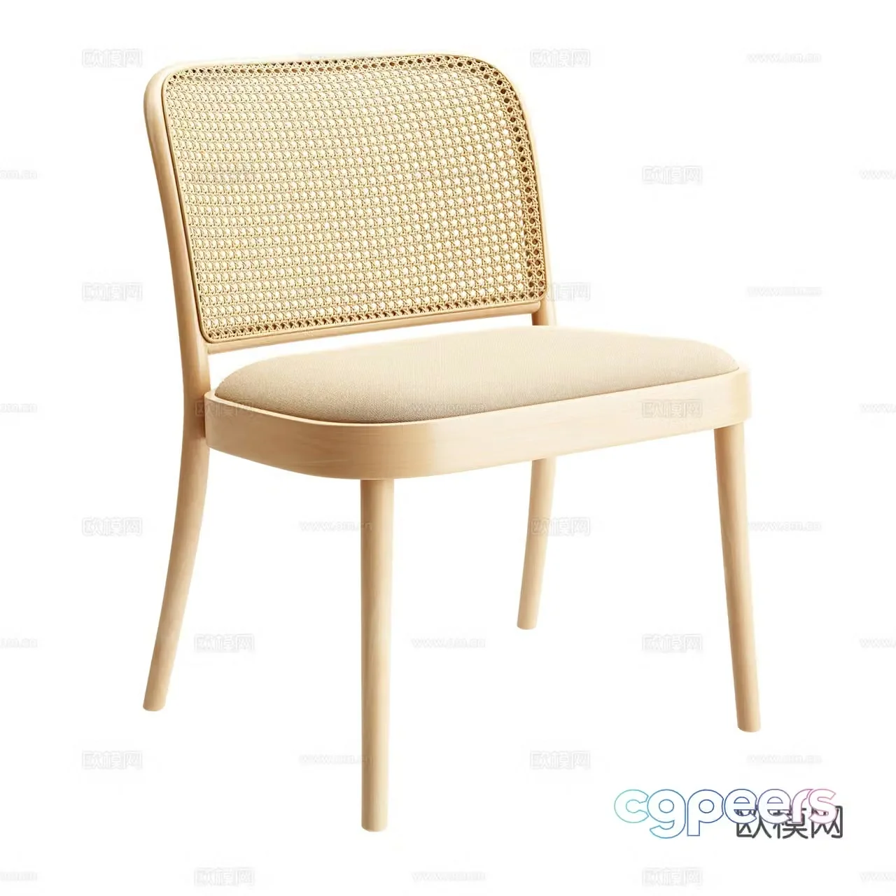 Ton 811 Nordic single chair Nordic single chair rattan chair rattan chair leisure chair 3d model
