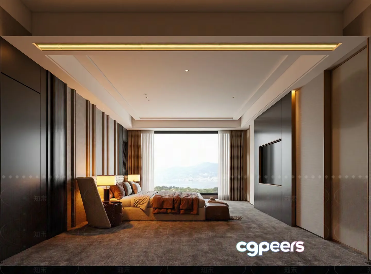 A Modern Bedroom 3D Model – 6610 – VRAY Render