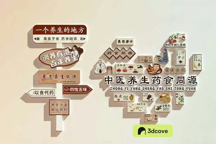 A Sign With Chinese Writing And Various Symbols