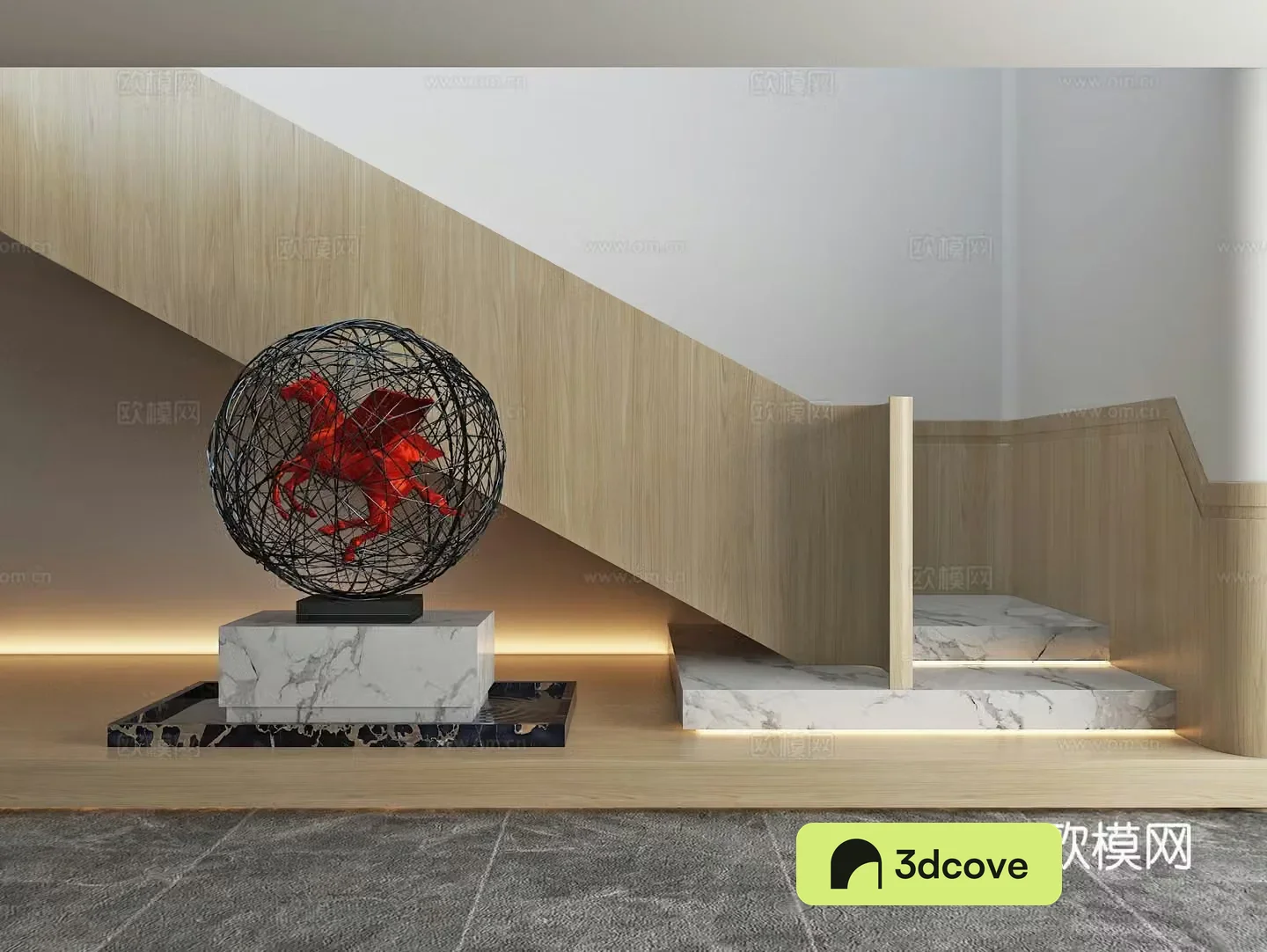 Stairwell beautiful palace handrail installation sculpture landscaping