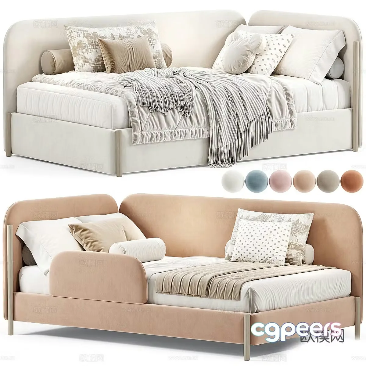 Modern Kejsi children’s bed 3d model
