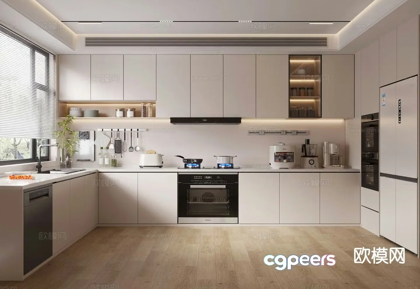 modern kitchen cabinet 3d model