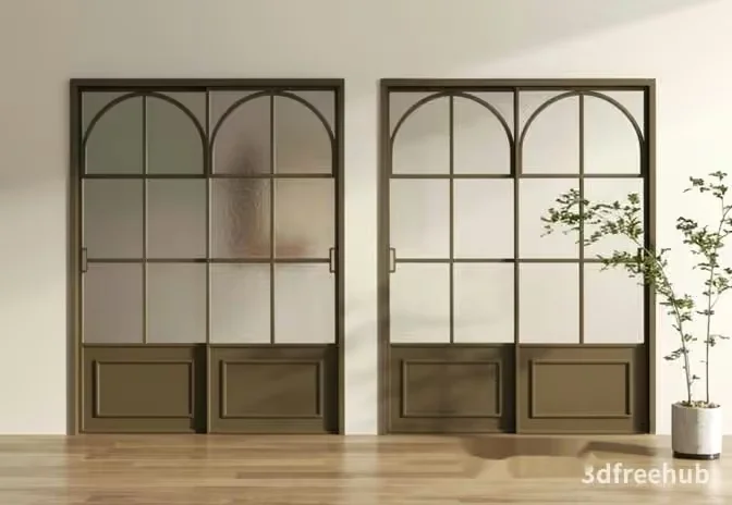 A Pair Of Sliding Doors 3D Model – 21984 – VRAY Render