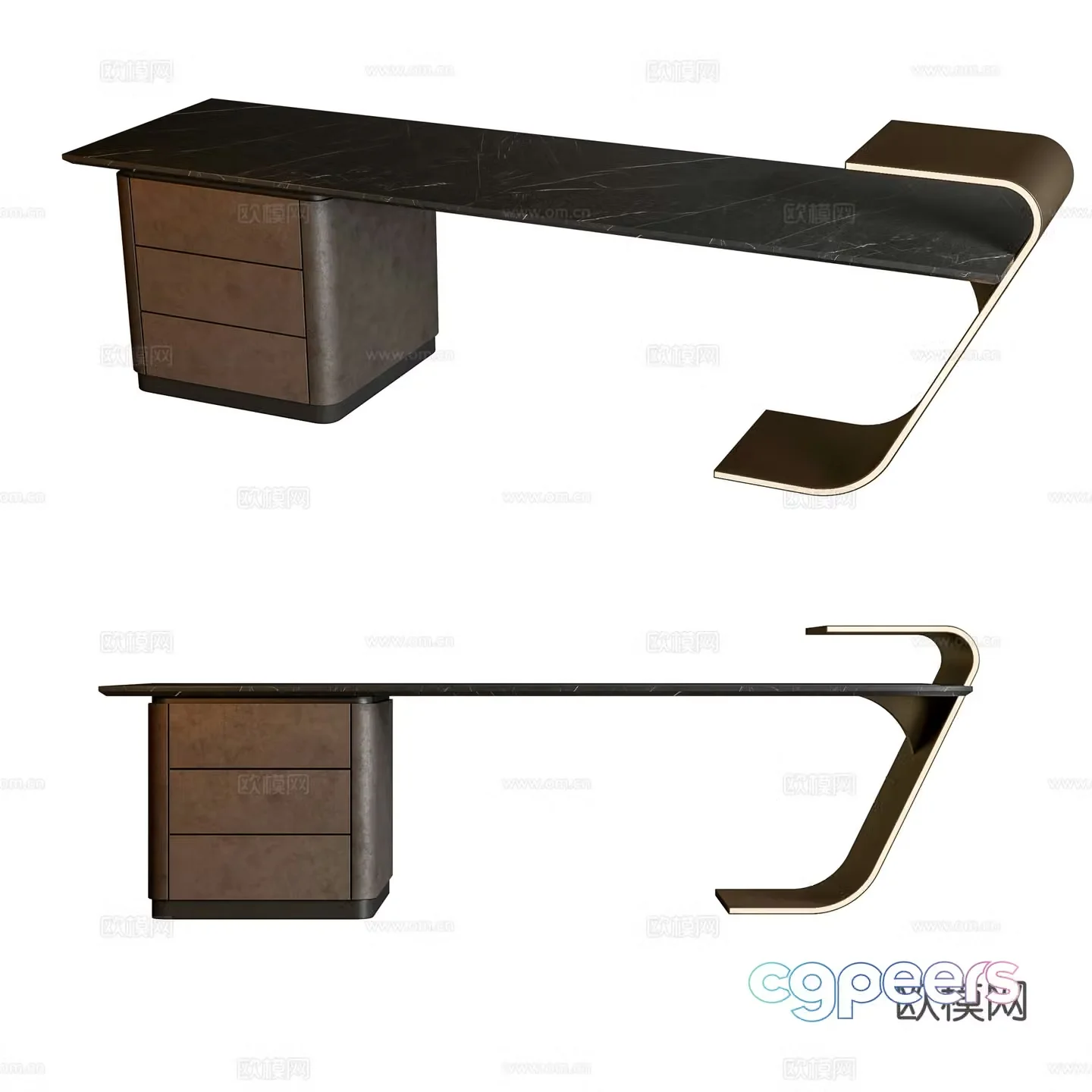 Modern office desk 3d model