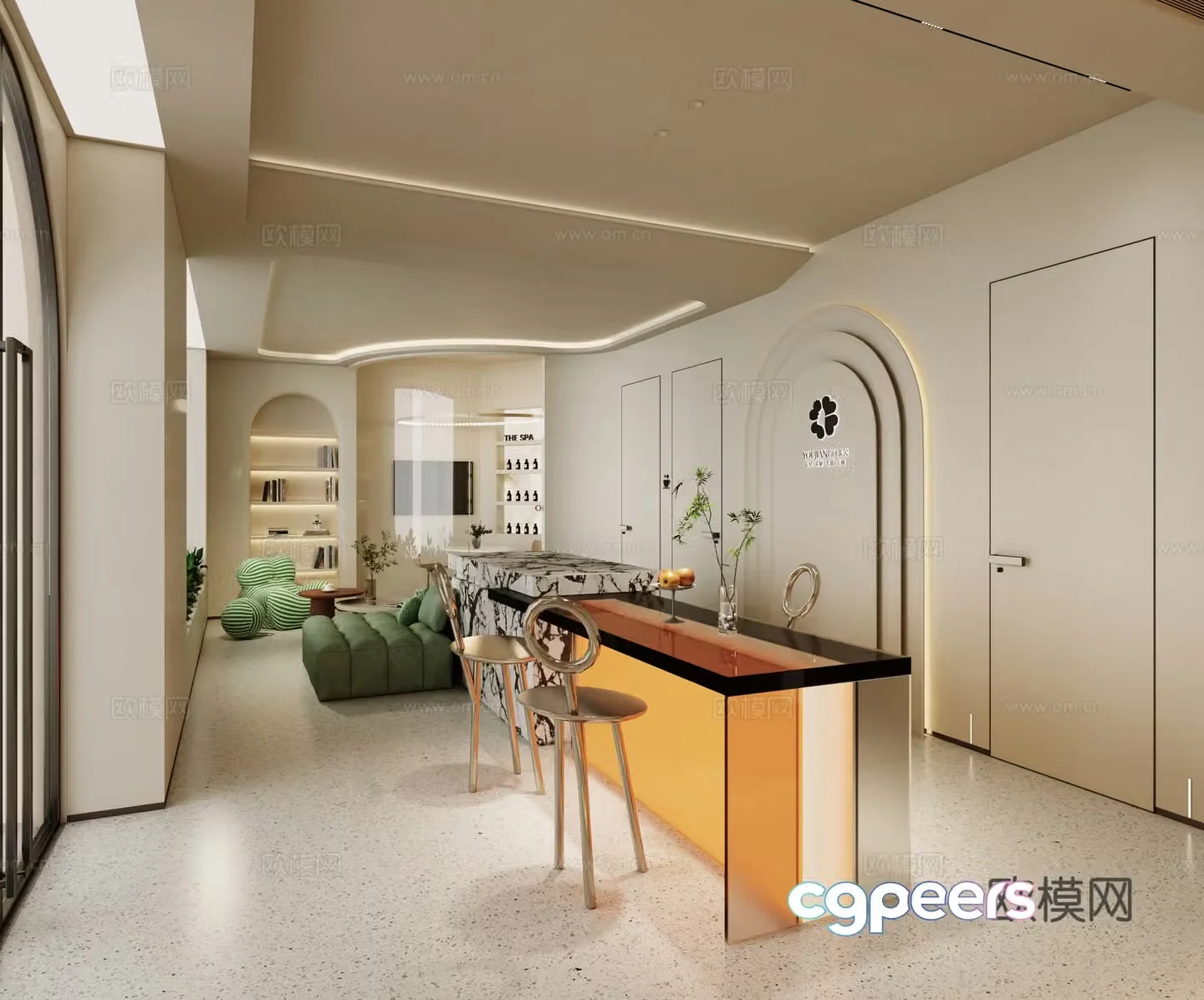Modern Beauty SPA Hall 3D model