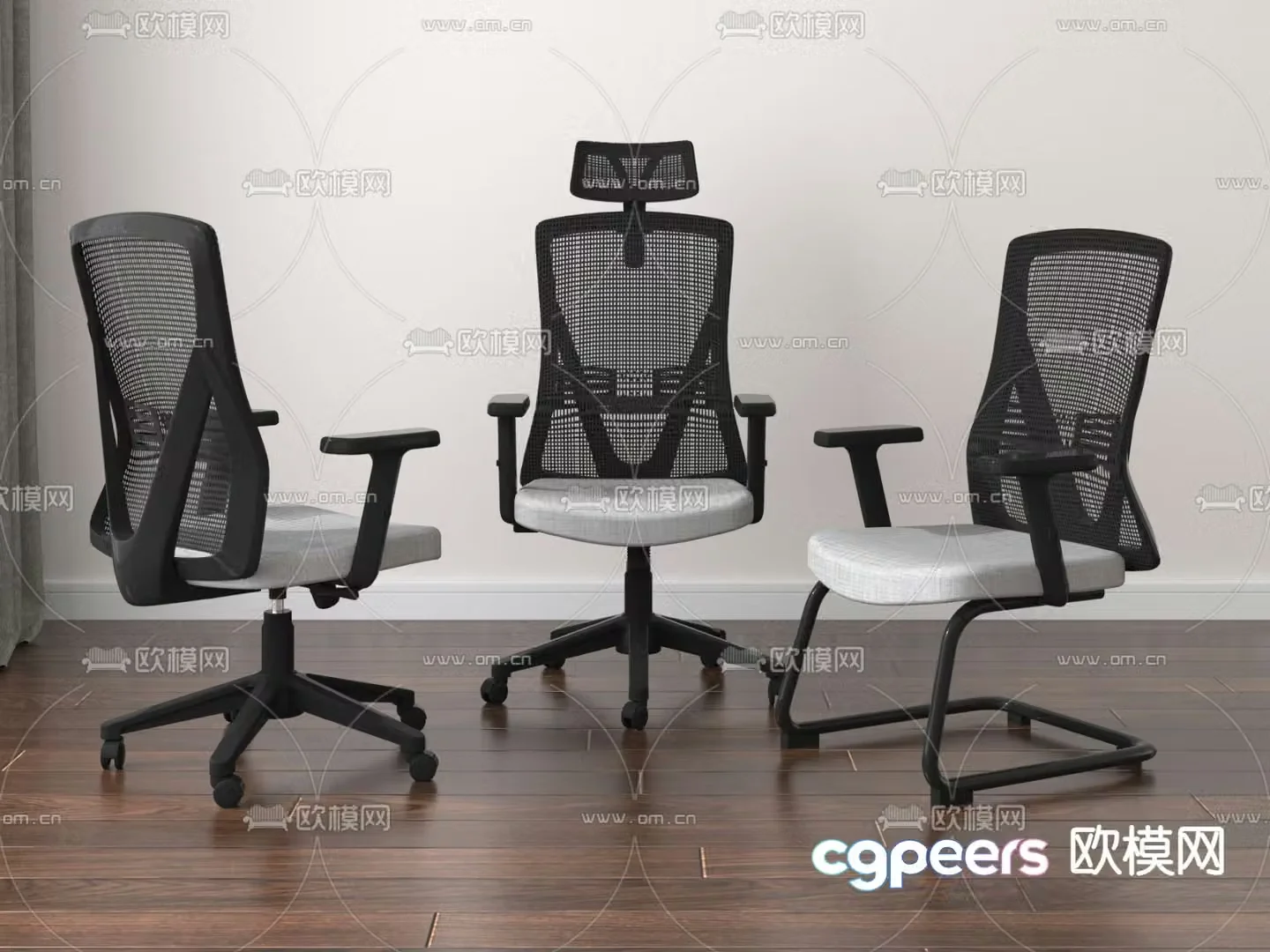 Office chair staff chair shift chair conference chair 3d model
