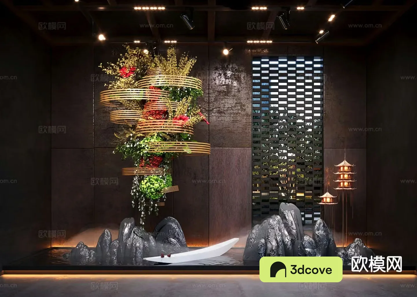 New Chinese style indoor landscaping bryophytes hanging plant landscaping