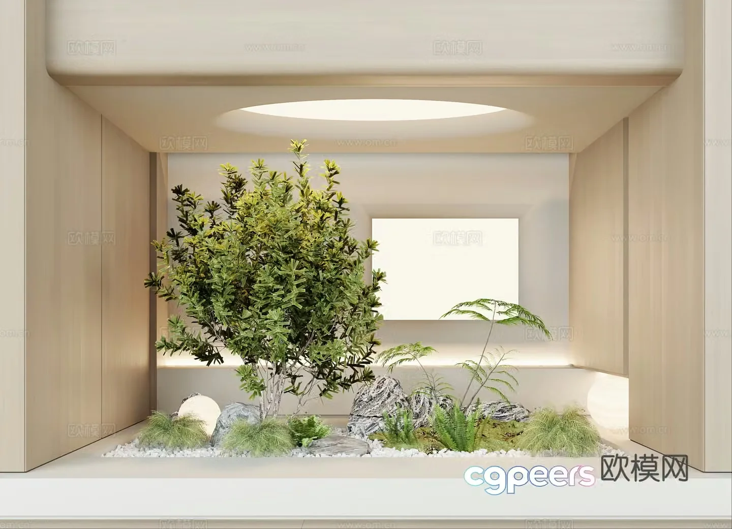Modern interior landscape 3d model