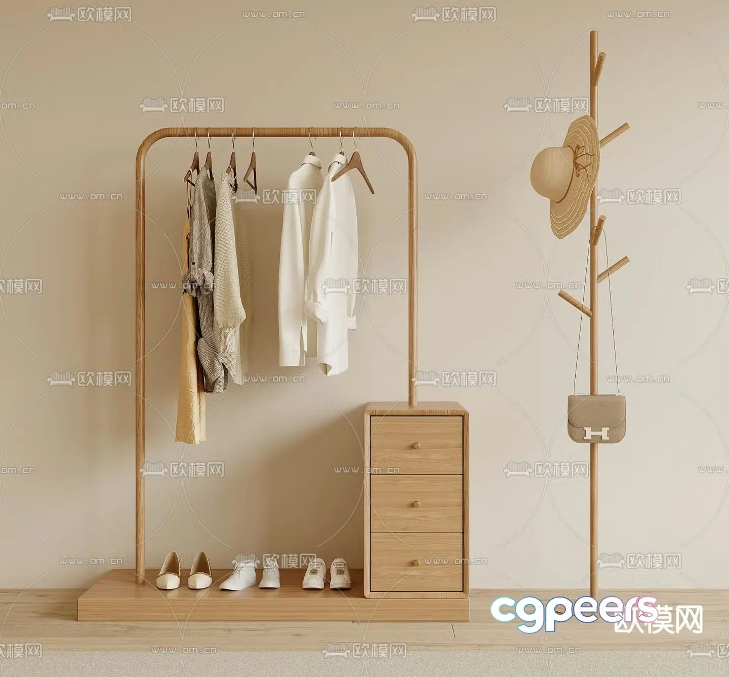 Nordic clothes hanger clothes hanger 3d model