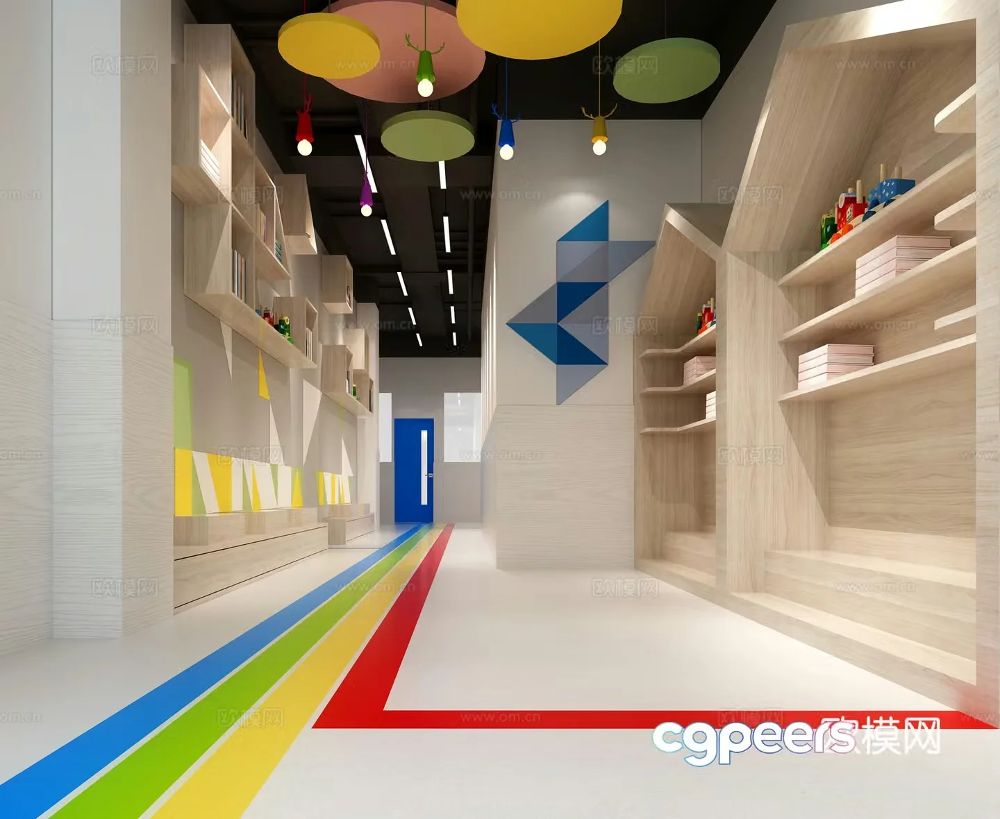 Modern kindergarten aisle 3d model