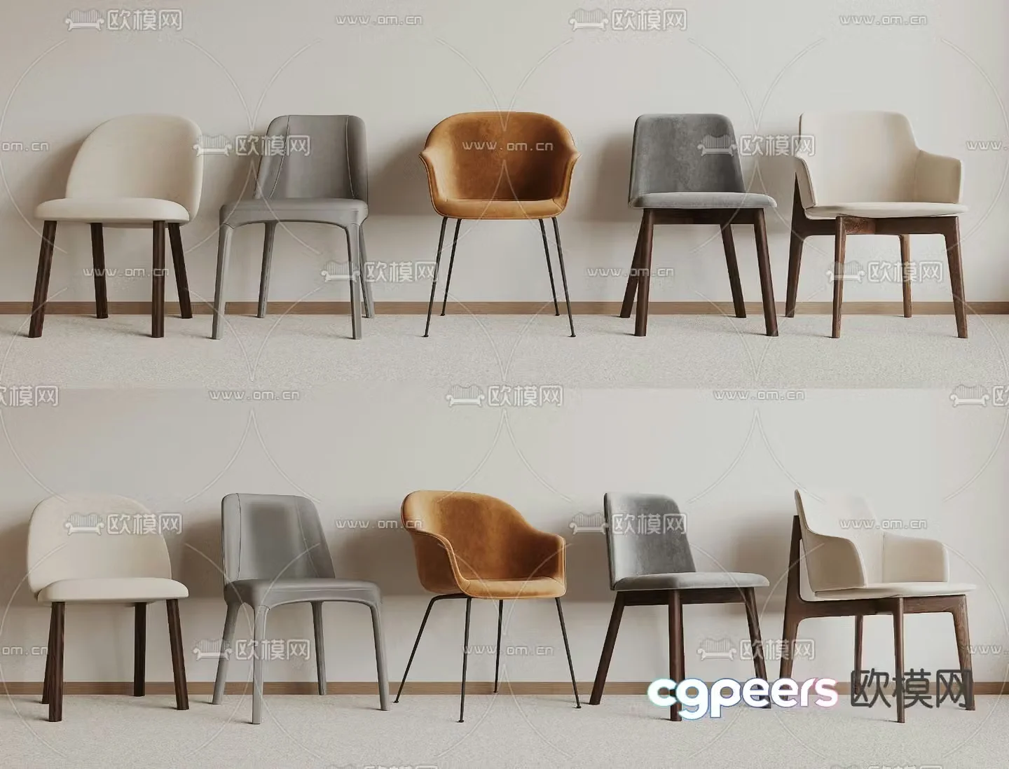 Wabi-sabi chair dining chair 3d model
