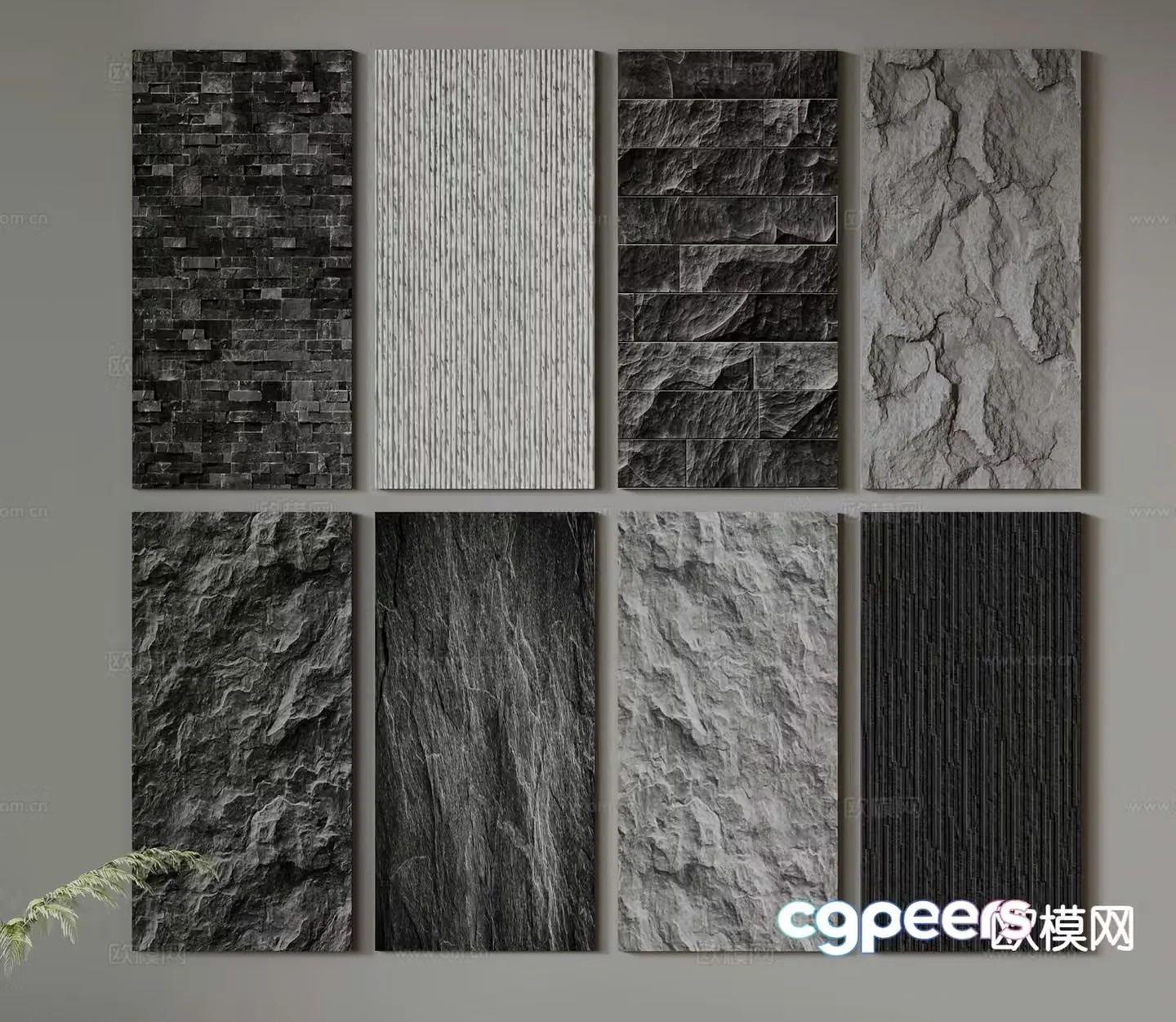 Stone wall rough stone wall rock wall lavastone background wall 3d model