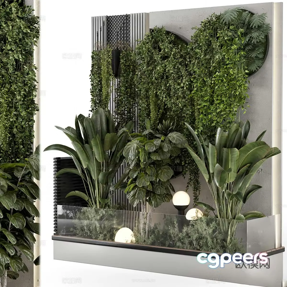 Modern Italian green plant wall Plant wall 3d model