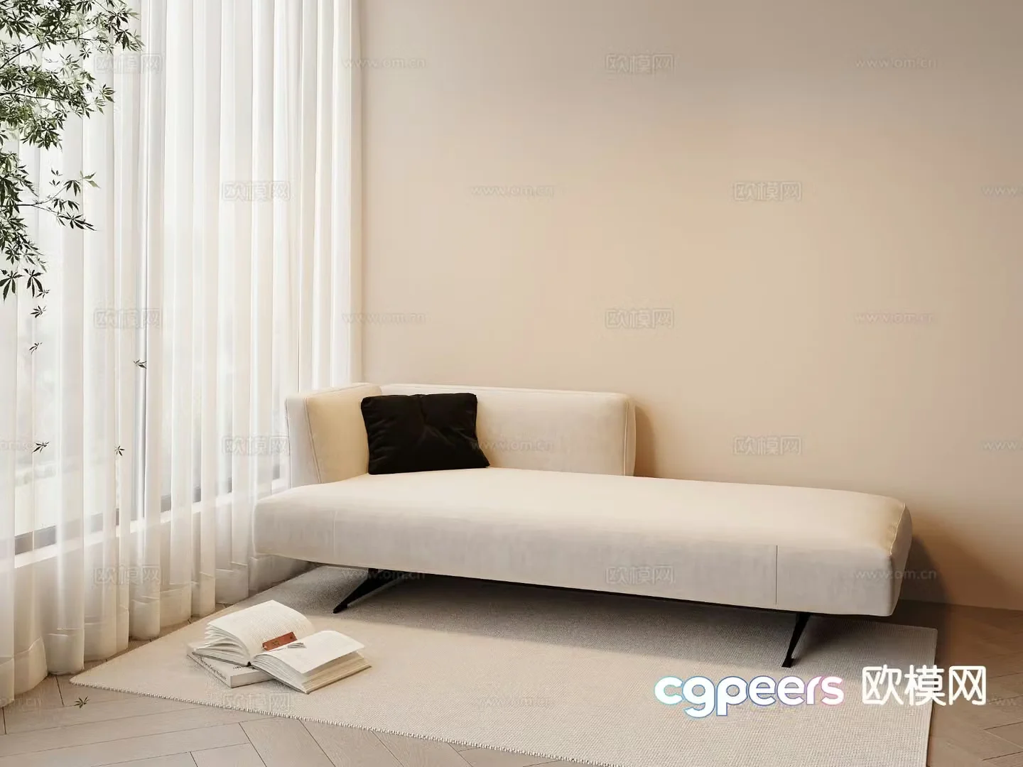 Chaise longue beauty collapse 3d model
