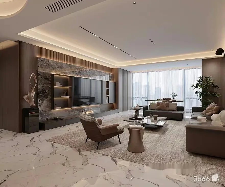 Modern Living Room 3D Model – 22743 – VRAY Render