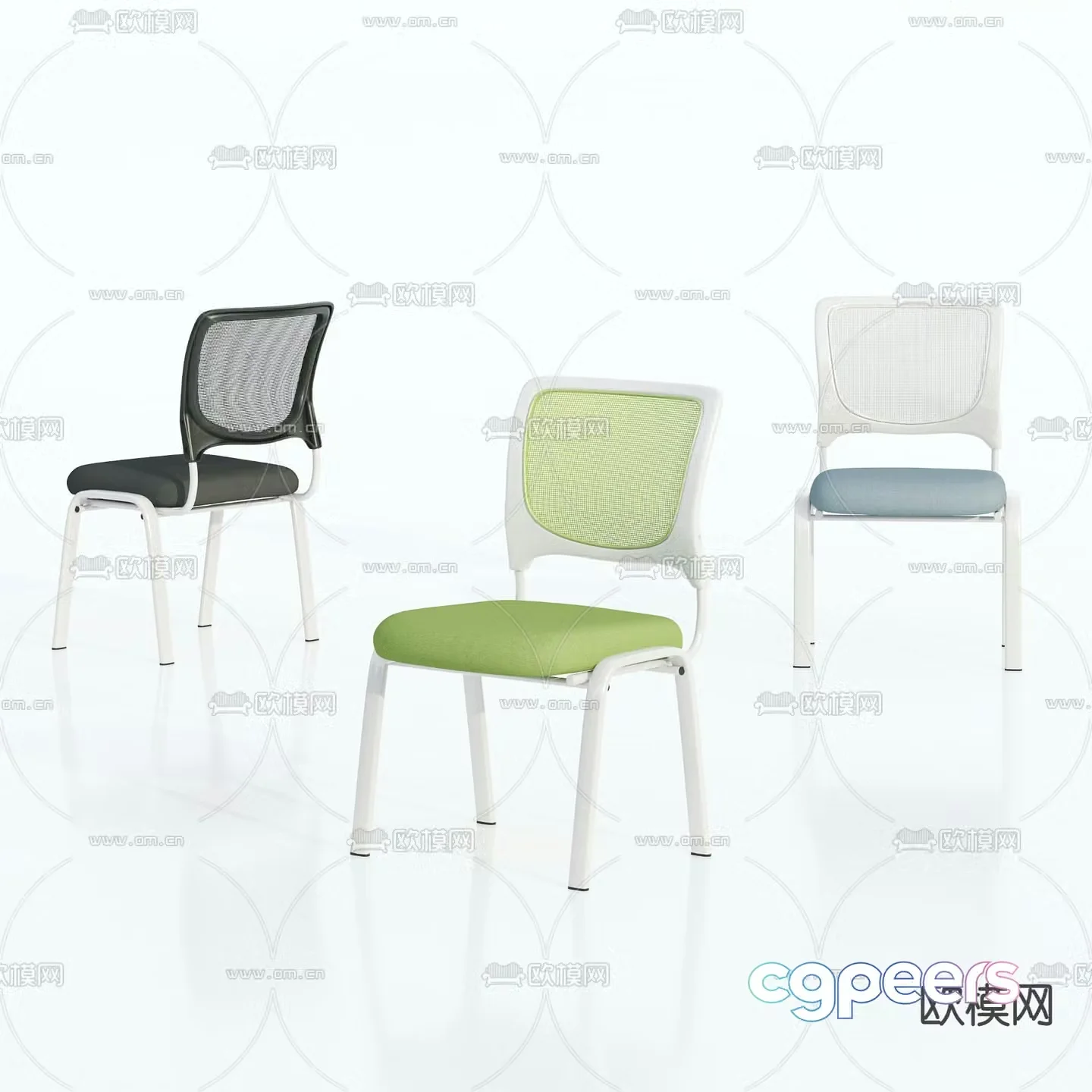 Office chair staff chair training chair 3d model