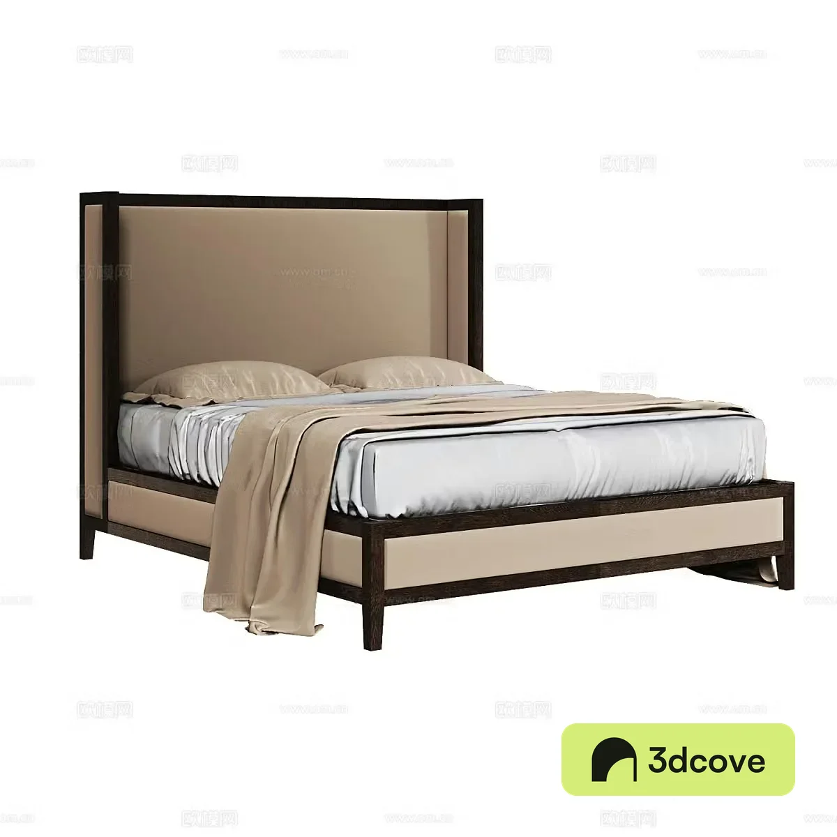 Nordic simple double bed simple bed bedroom bed pillow