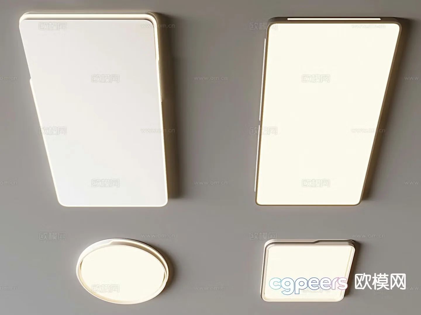 Cream style ceiling lamp square ceiling lamp 3d model