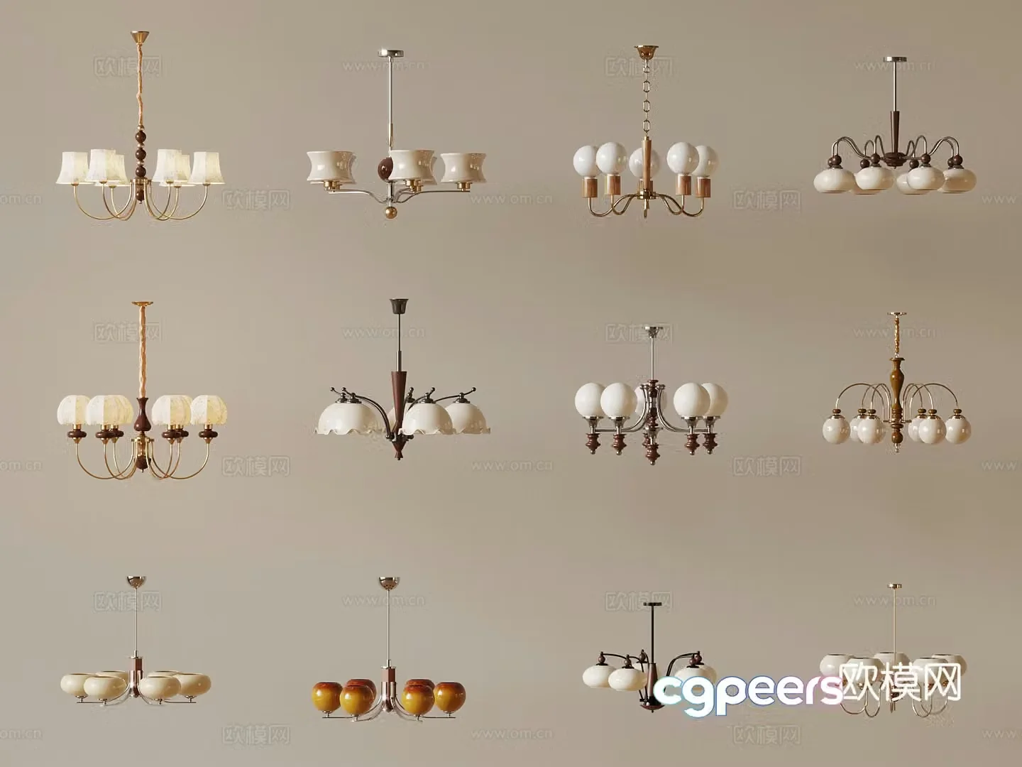 French medieval chandelier 3d model