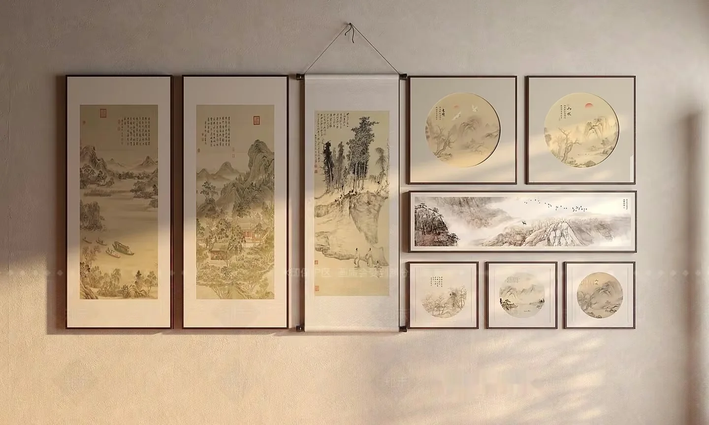 A Collection Of Asian-Style Paintings 3D Model – 647 – VRAY Render