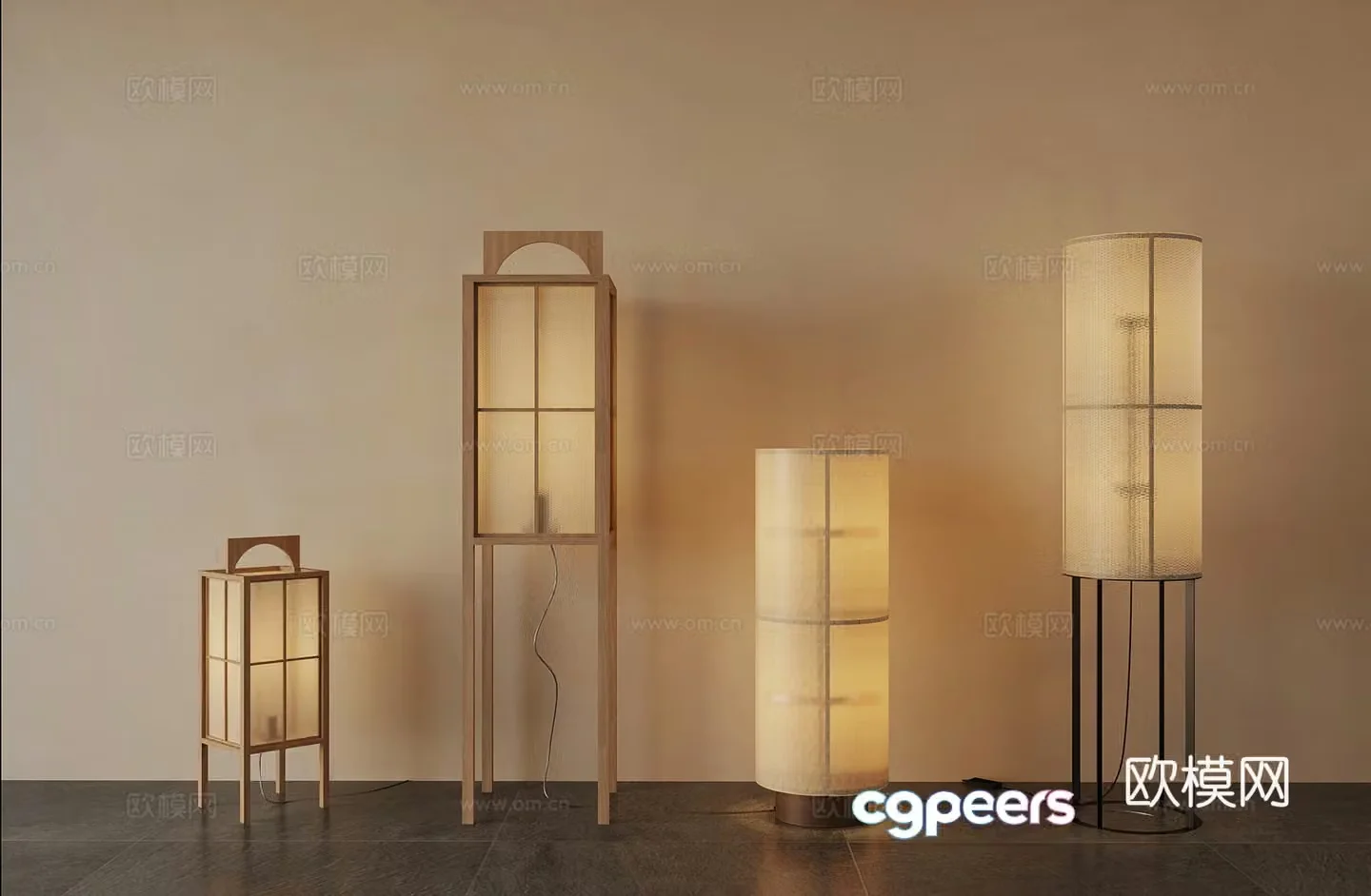 New Chinese style floor lamp modern floor lamp 3D model