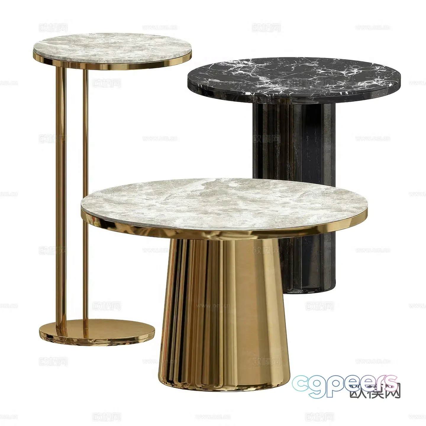 Modern round table side table 3d model