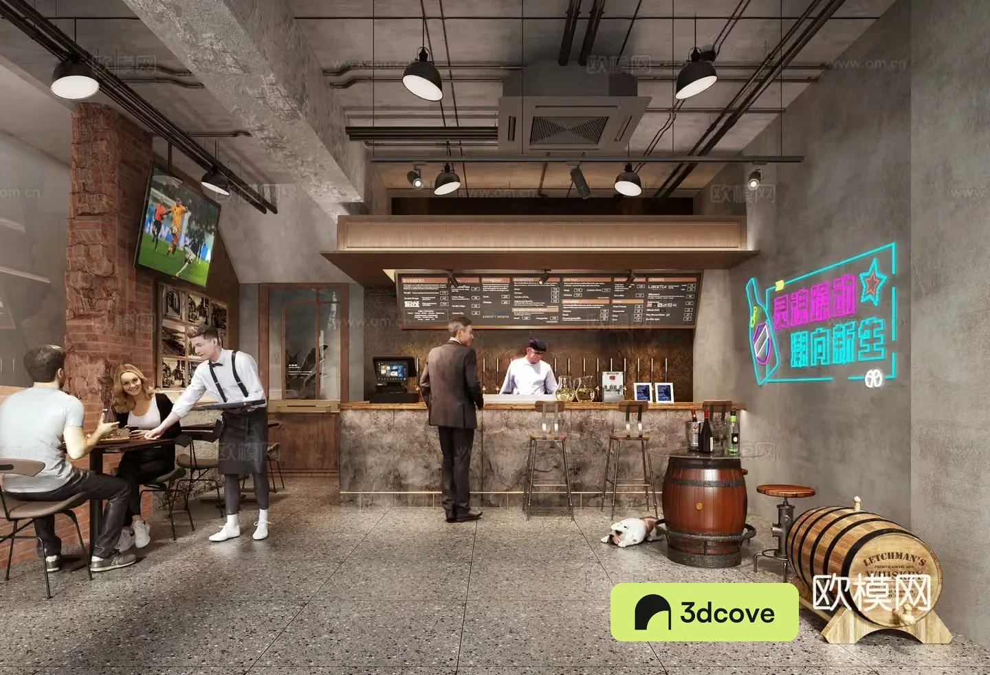 Industrial style cafe