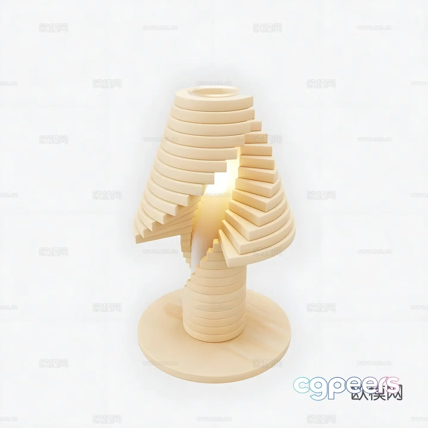 Creative wooden desk lamp 3d model