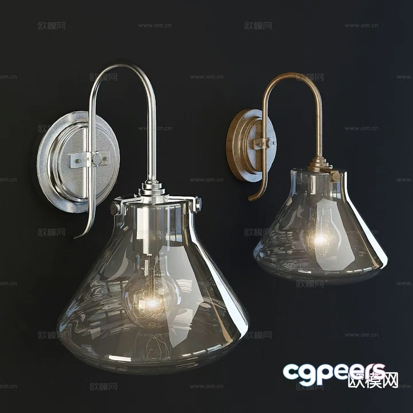 Modern glass wall light 3d model