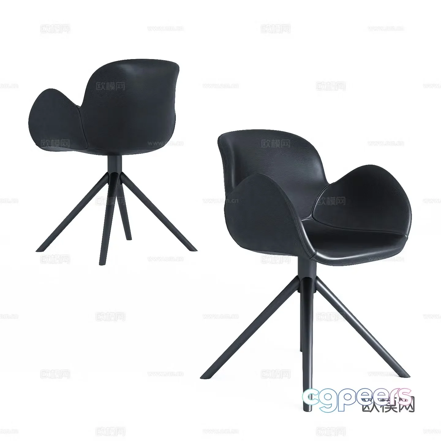 Modern Italian leather single chair 3d model