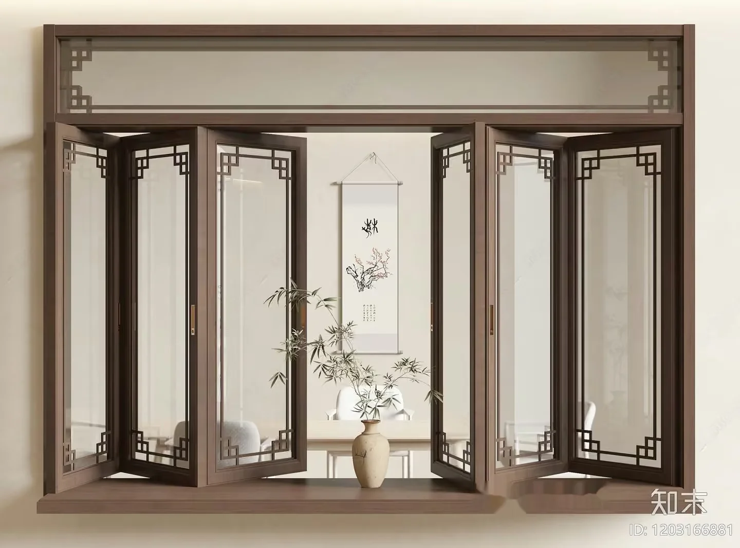 A Window With A Vase On The Sill 3D Model – 14863 – VRAY Render