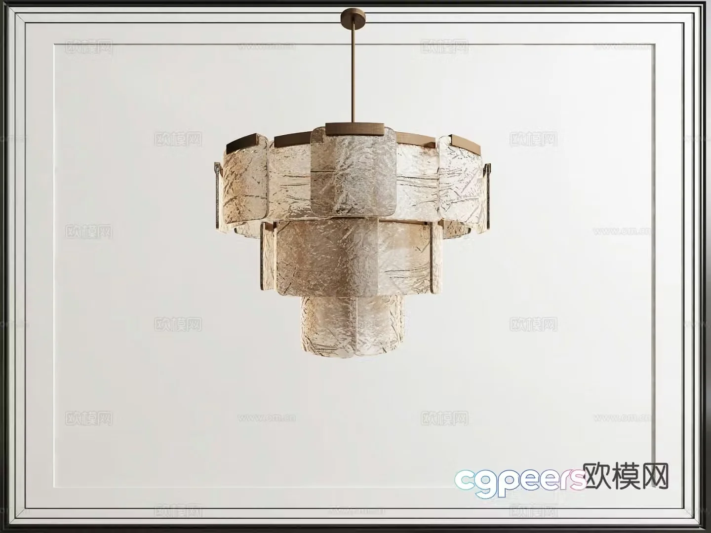 New Chinese style glass chandelier 3d model
