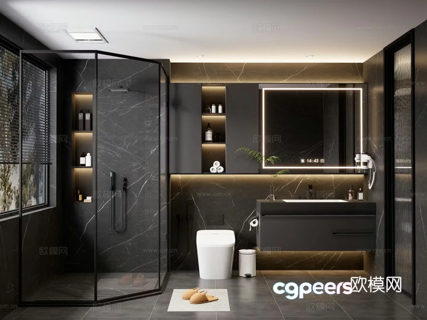 Modern bathroom bathroom 3d model