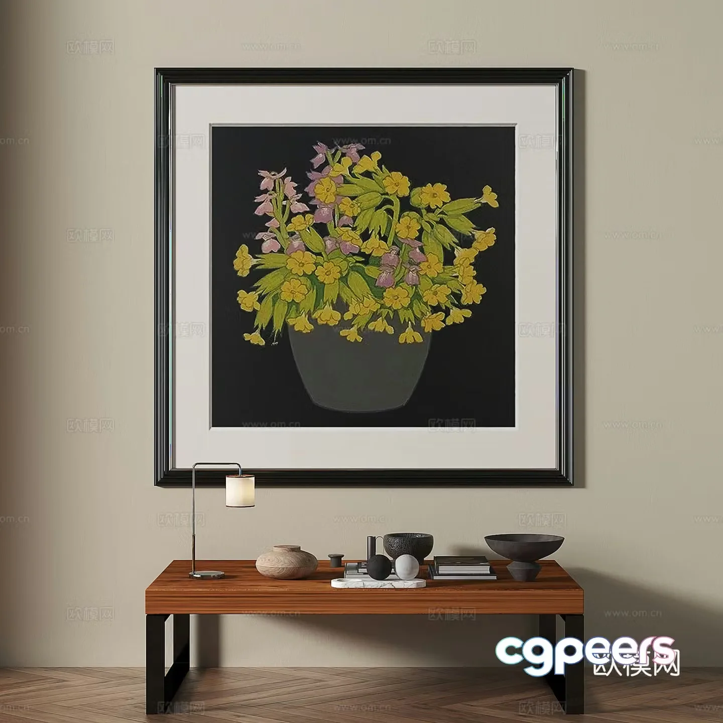 Modern medieval retro decorative painting 3d model