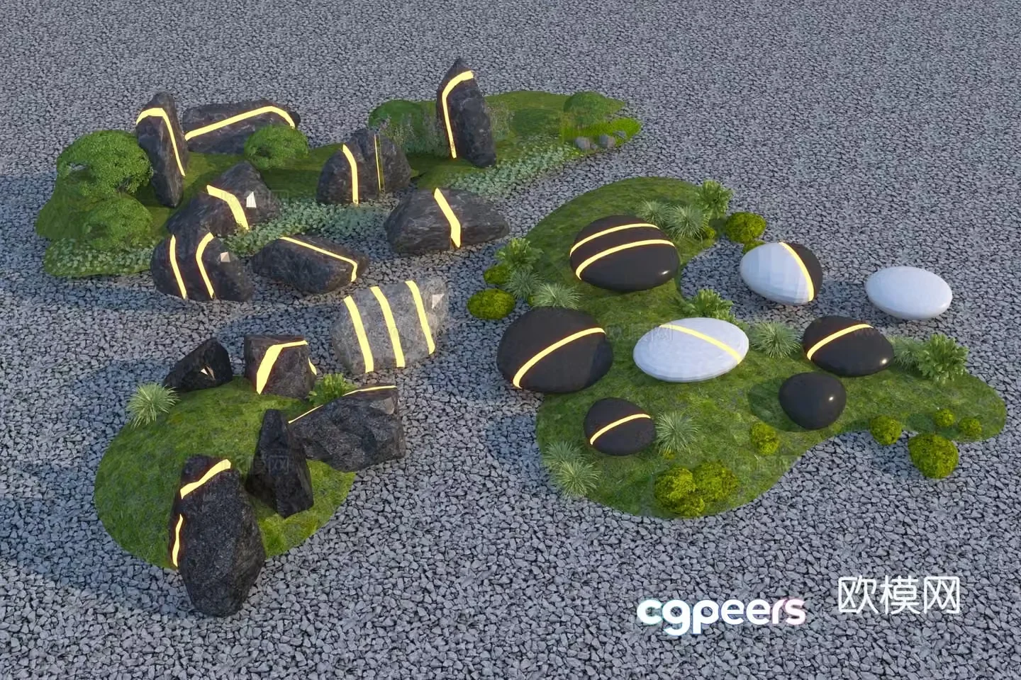 Modern dead mountain stone 3d model