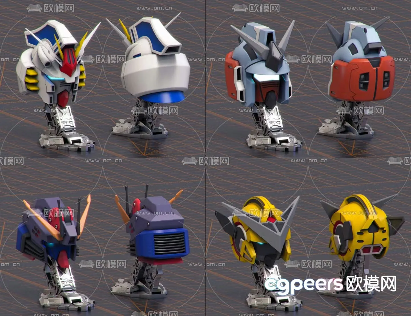 Gundam toys robot figures Transformers 3D model