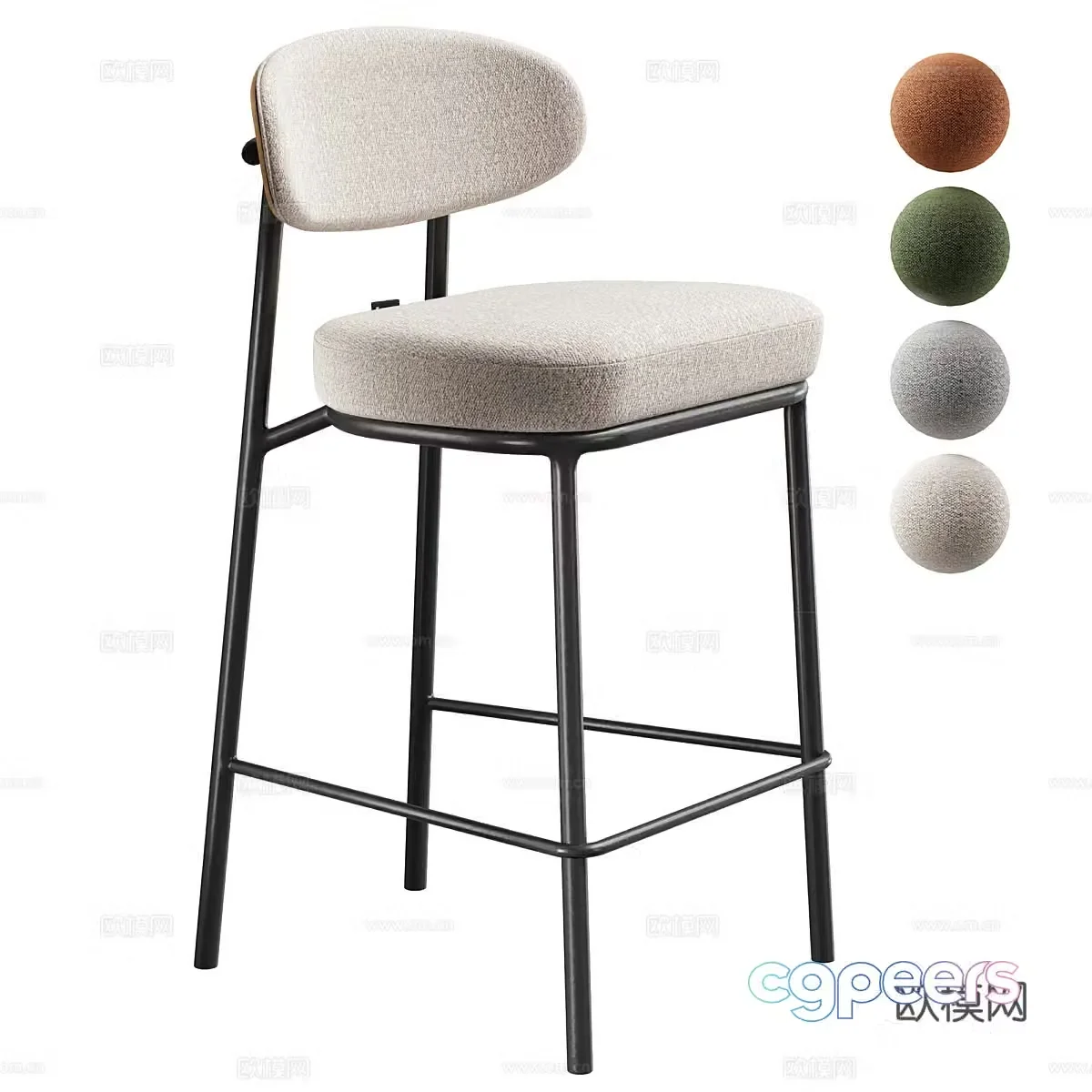 Modern Italian minimalist bar chair 3d model