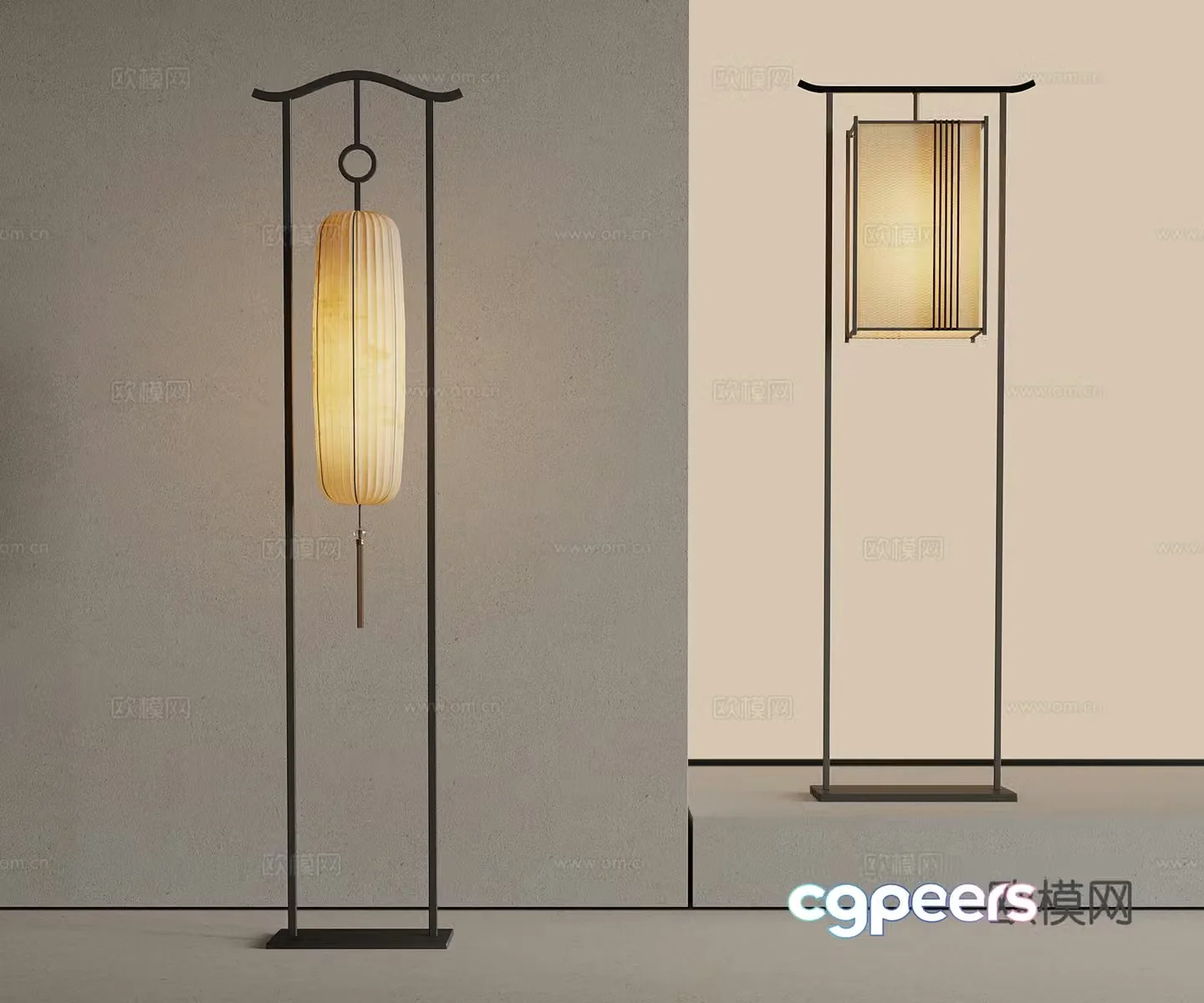 New Chinese floor lamp 3D model