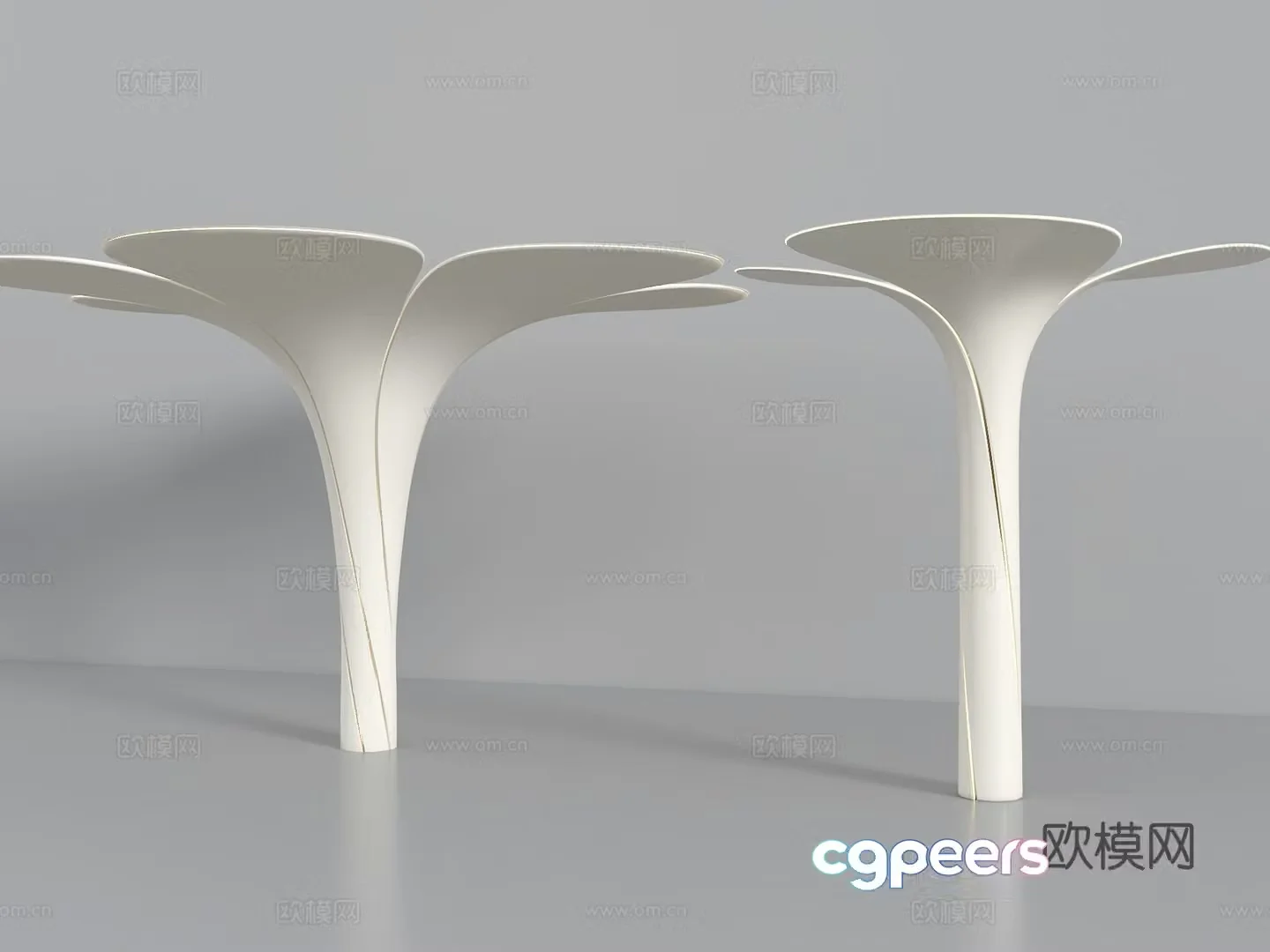Interior decoration pillars special shape creative pillars petal pillars spiral pillars corrugated pillars creative 3D model
